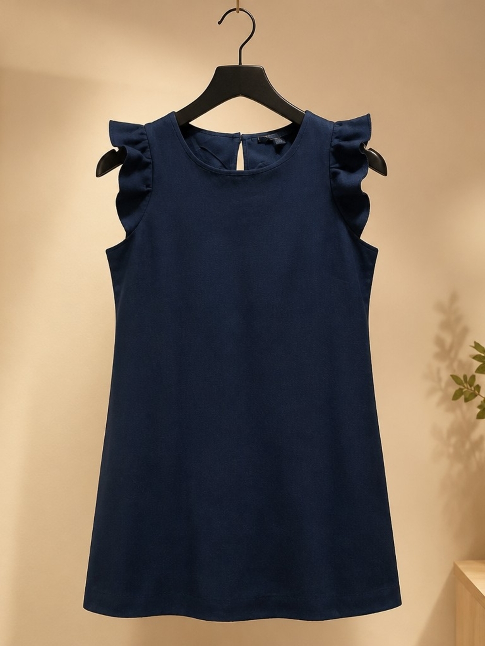 Banana Republic Factory Navy Ruffle Sleeve Shift Dress Women's Medium